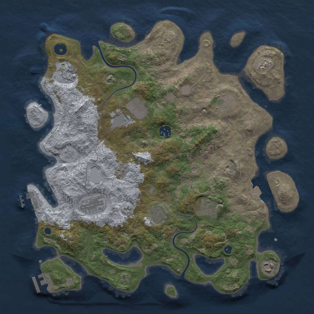 Rust Map: Procedural Map, Size: 3850, Seed: 606843243, 15 Monuments