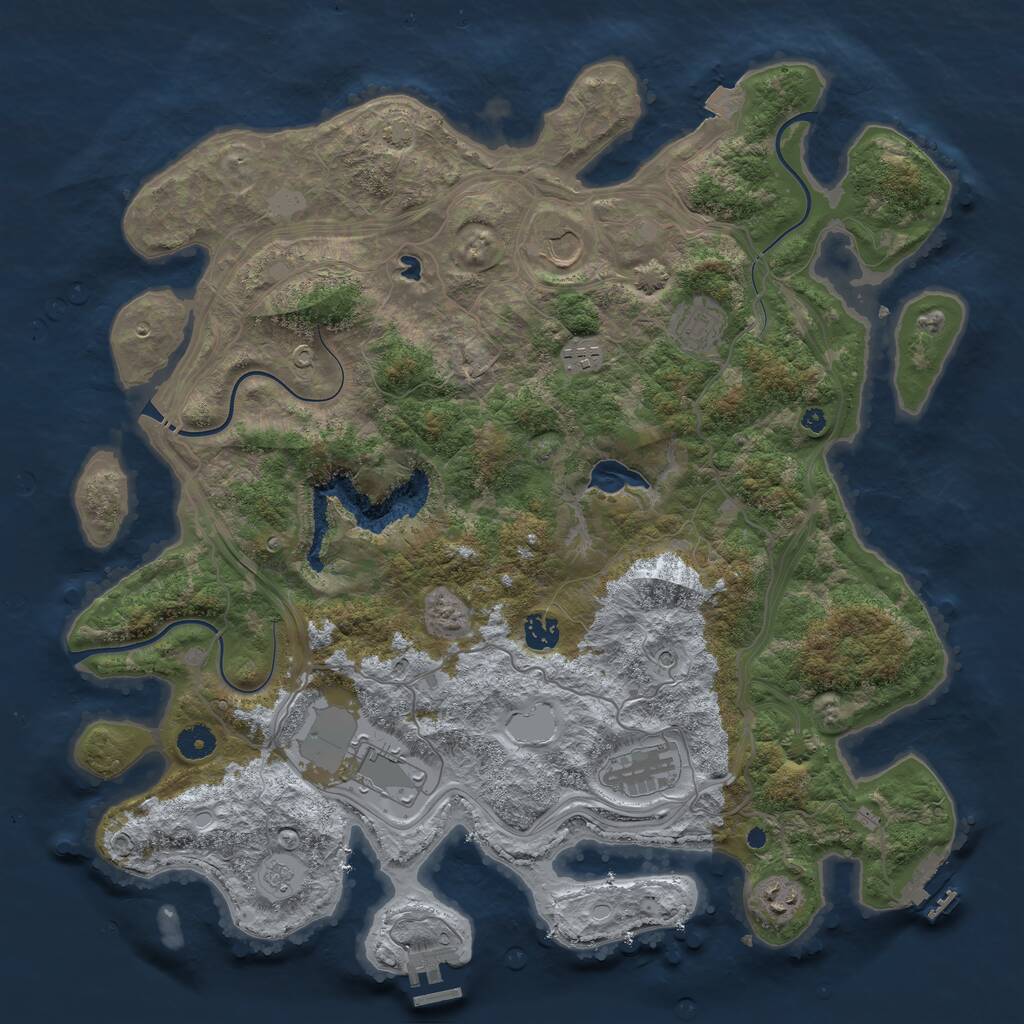 Rust Map: Procedural Map, Size: 4250, Seed: 867530919, 13 Monuments