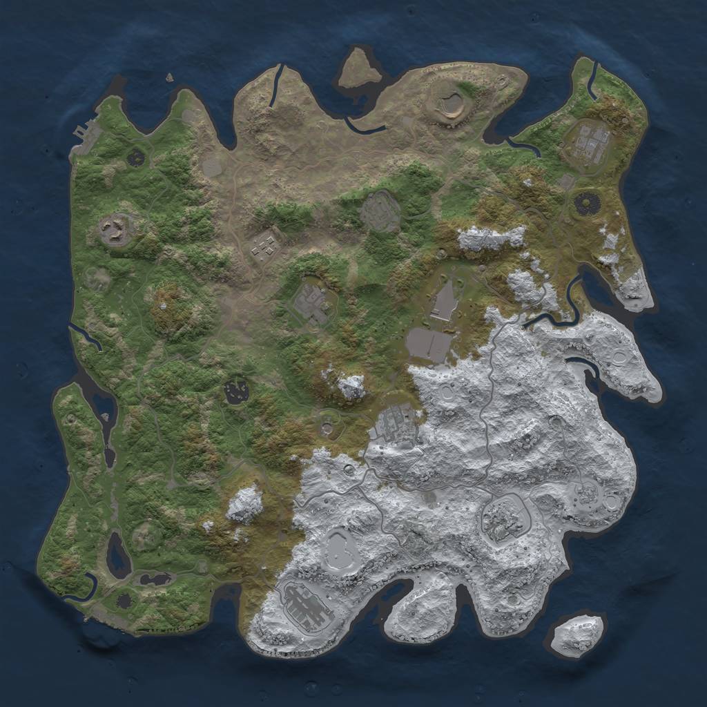 Rust Map: Procedural Map, Size: 4200, Seed: 1500, 20 Monuments