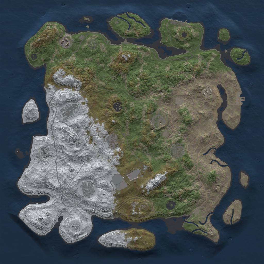 Rust Map: Procedural Map, Size: 4250, Seed: 65478123, 18 Monuments