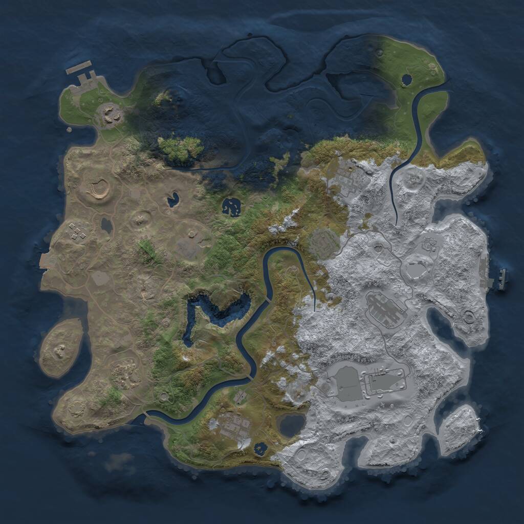 Rust Map: Procedural Map, Size: 4000, Seed: 1478331366, 17 Monuments