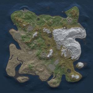 Thumbnail Rust Map: Procedural Map, Size: 3500, Seed: 18946, 17 Monuments