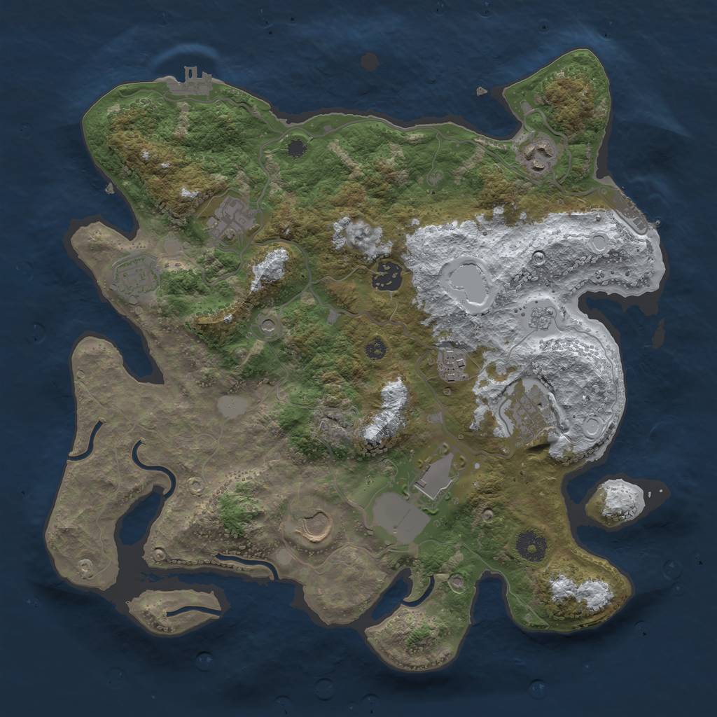 Rust Map: Procedural Map, Size: 3500, Seed: 18946, 17 Monuments