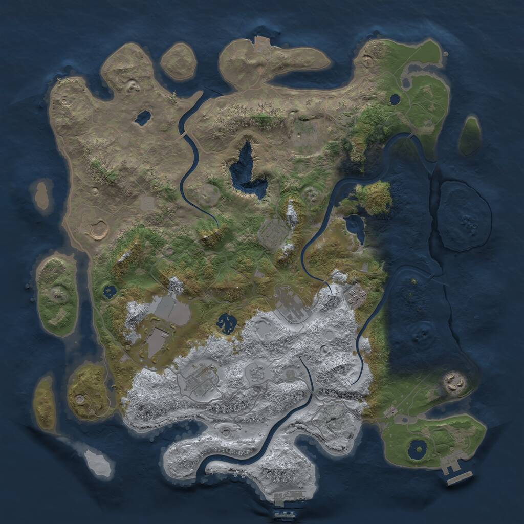 Rust Map: Procedural Map, Size: 4000, Seed: 252132, 15 Monuments