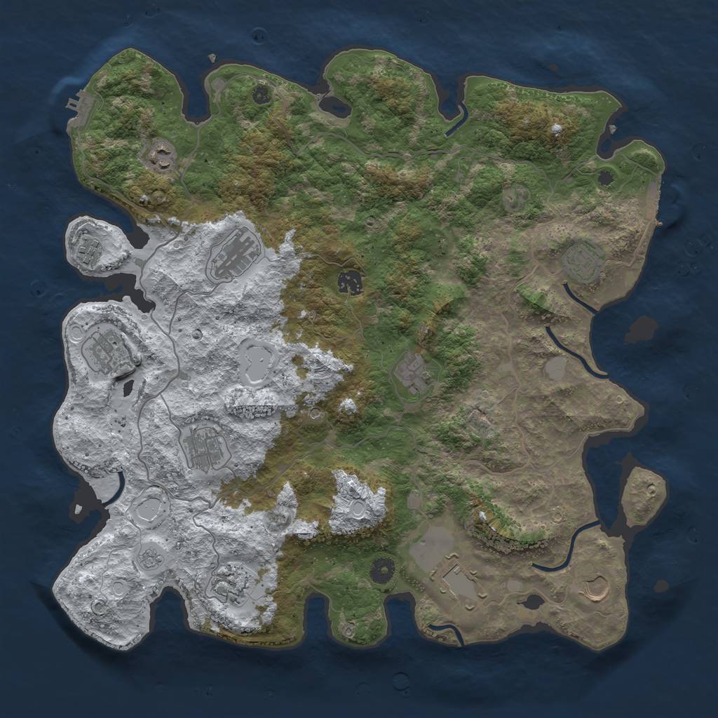 Rust Map: Procedural Map, Size: 4200, Seed: 2400, 20 Monuments