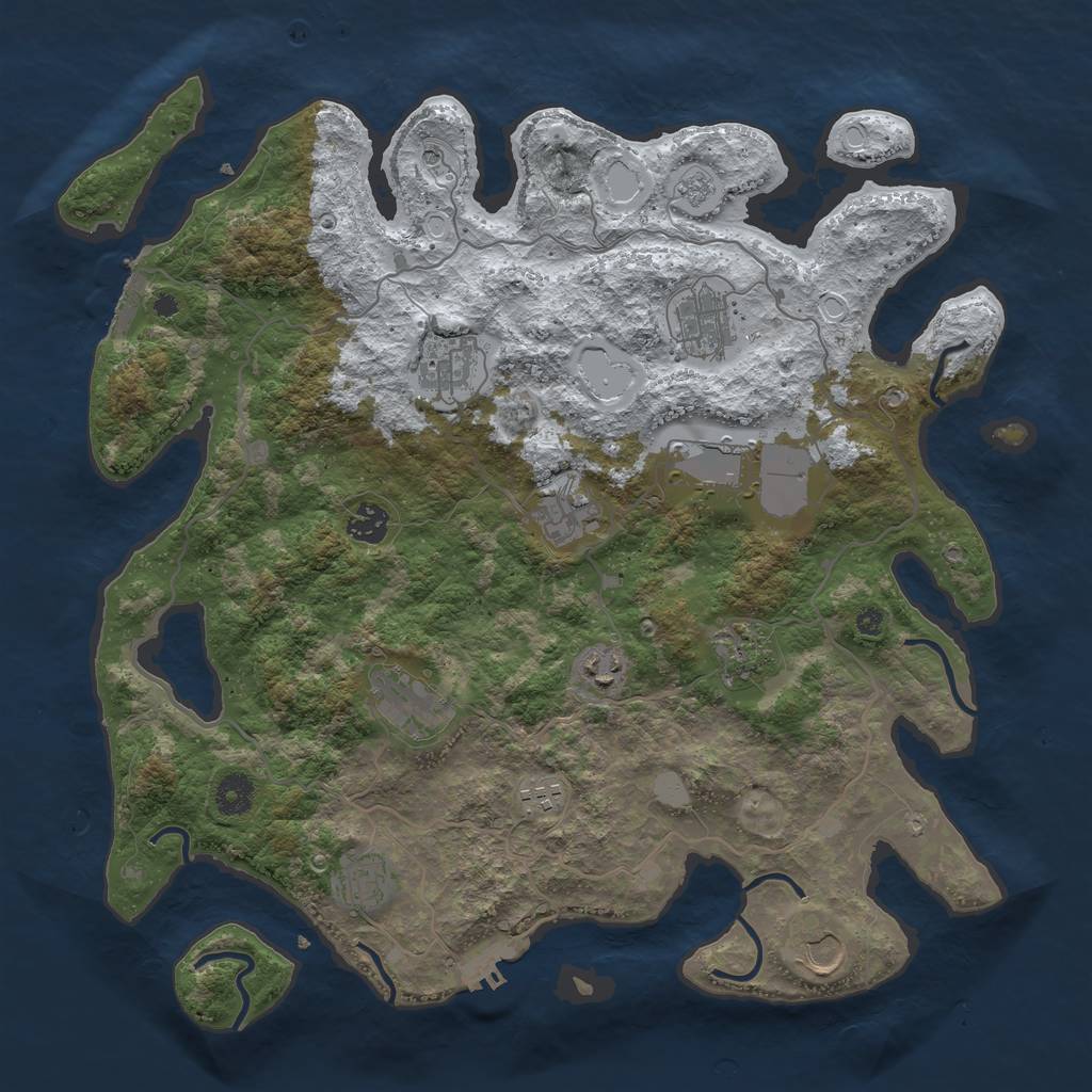 Rust Map: Procedural Map, Size: 4000, Seed: 642965213, 20 Monuments