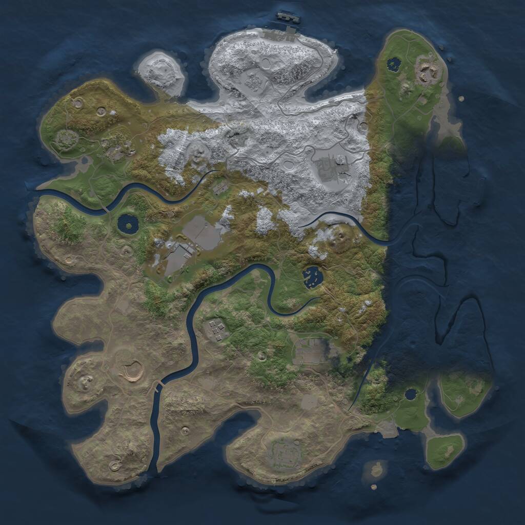 Rust Map: Procedural Map, Size: 3750, Seed: 811858084, 15 Monuments