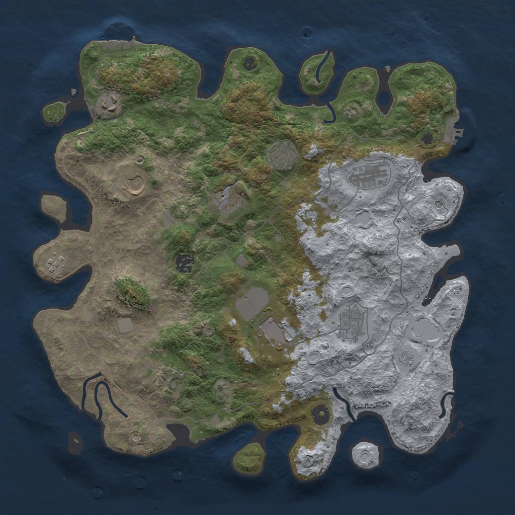 Rust Map: Procedural Map, Size: 4000, Seed: 151, 19 Monuments