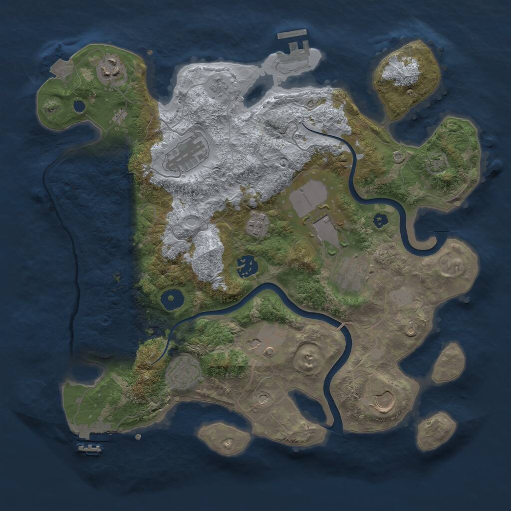 Rust Map: Procedural Map, Size: 3500, Seed: 1357976638, 15 Monuments