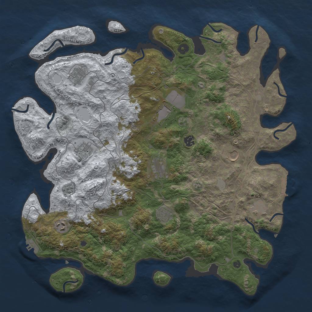 Rust Map: Procedural Map, Size: 4350, Seed: 1534859880, 19 Monuments