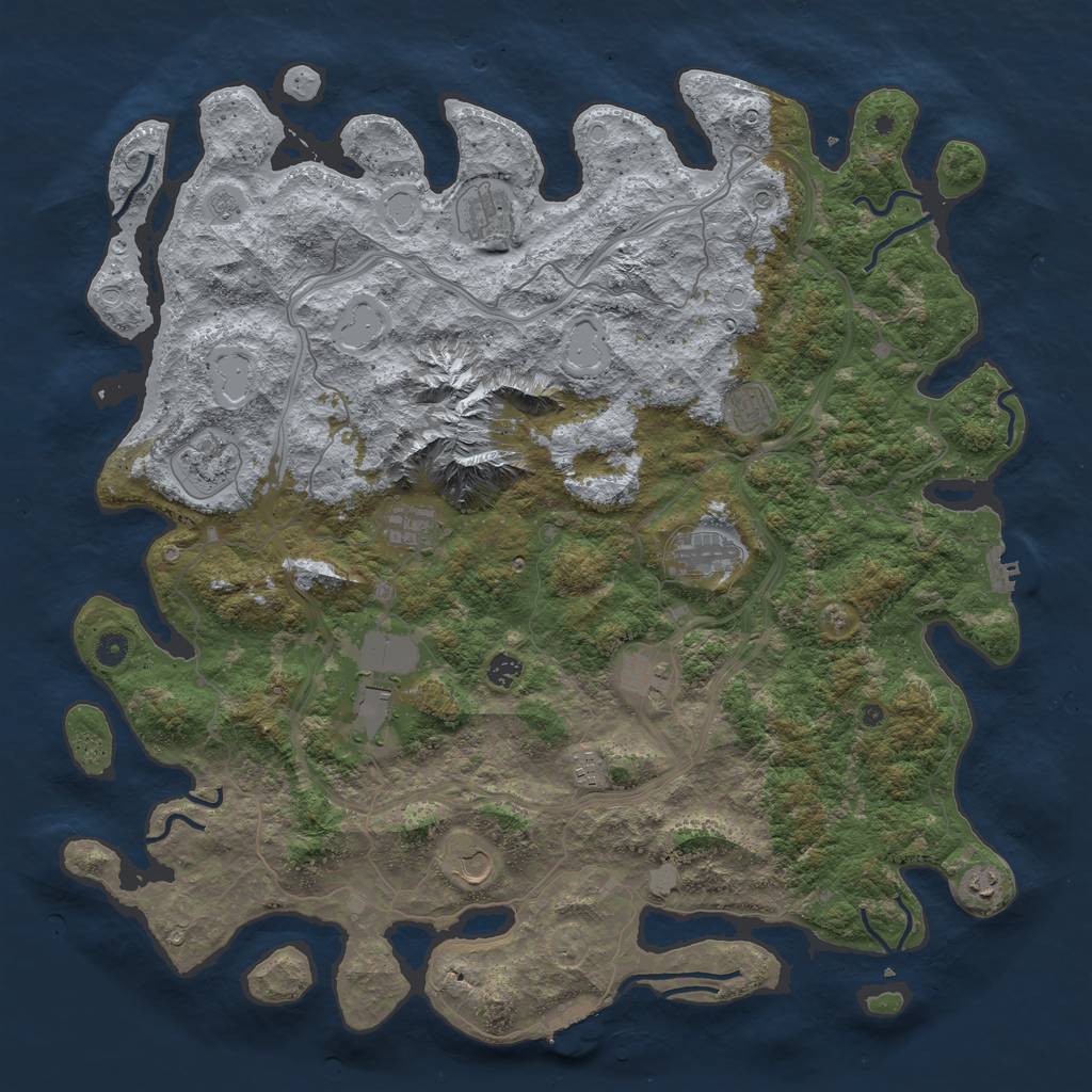 Rust Map: Procedural Map, Size: 5000, Seed: 1516882130, 20 Monuments