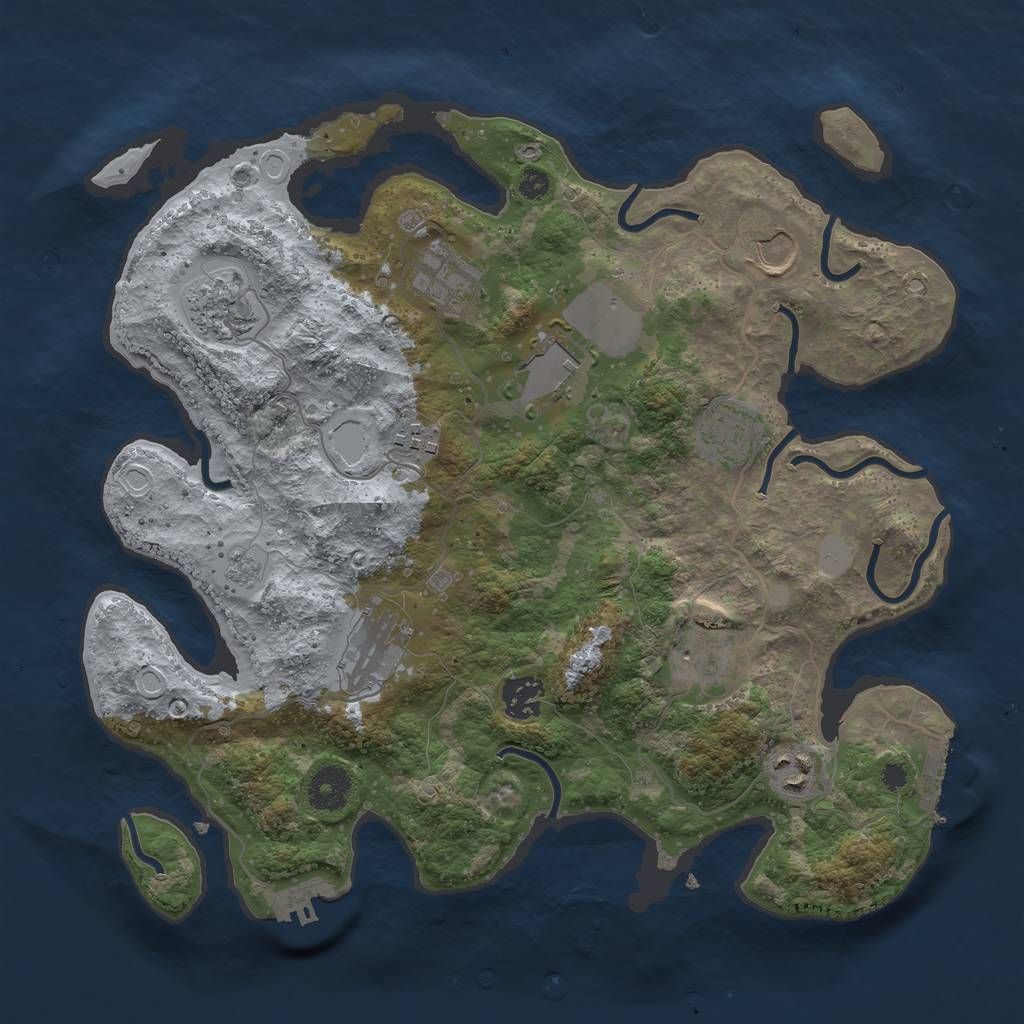 Rust Map: Procedural Map, Size: 3500, Seed: 1622489947, 18 Monuments