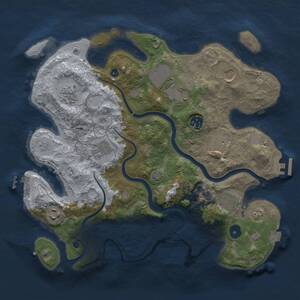 Thumbnail Rust Map: Procedural Map, Size: 3500, Seed: 1622489947, 15 Monuments