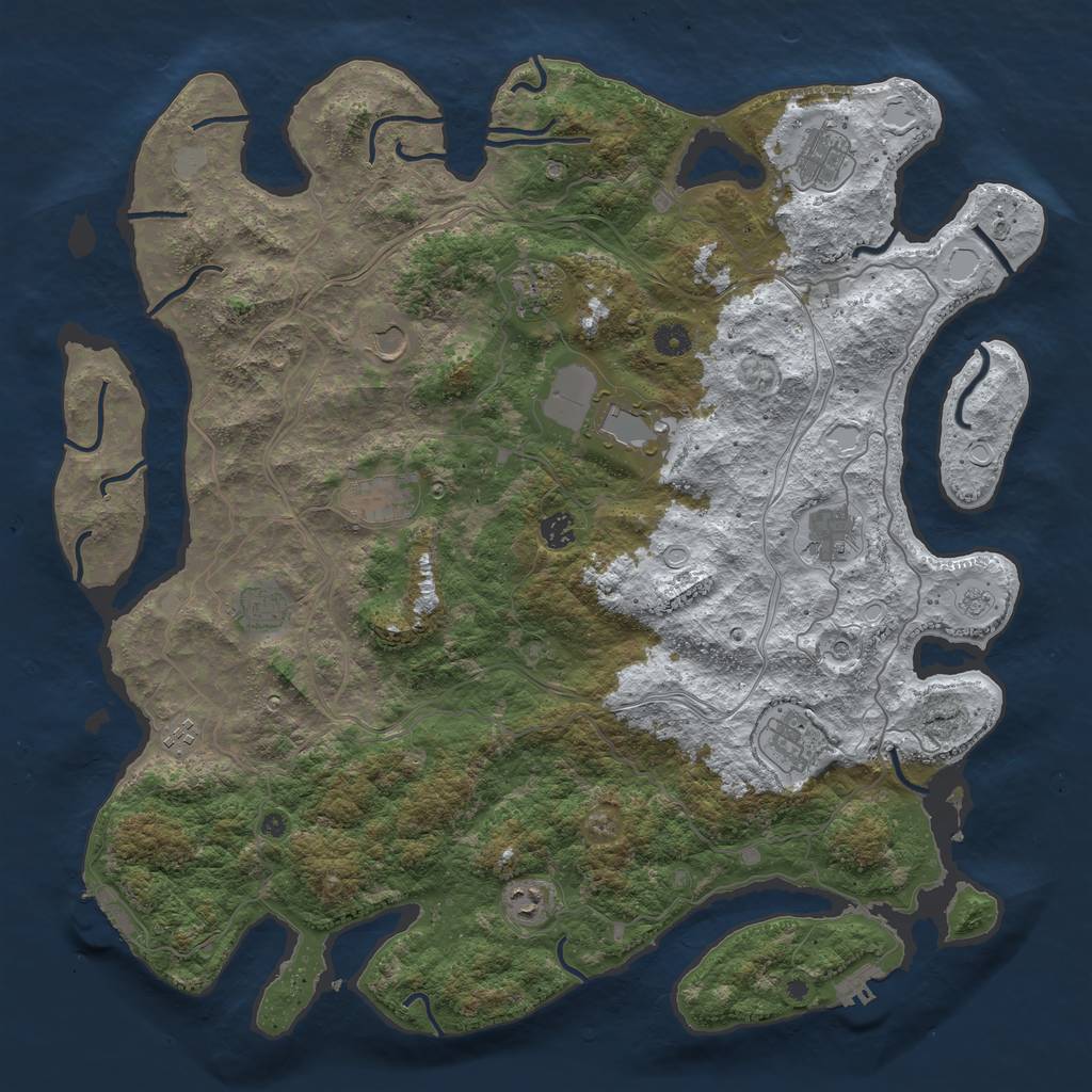Rust Map: Procedural Map, Size: 4600, Seed: 6431975, 20 Monuments