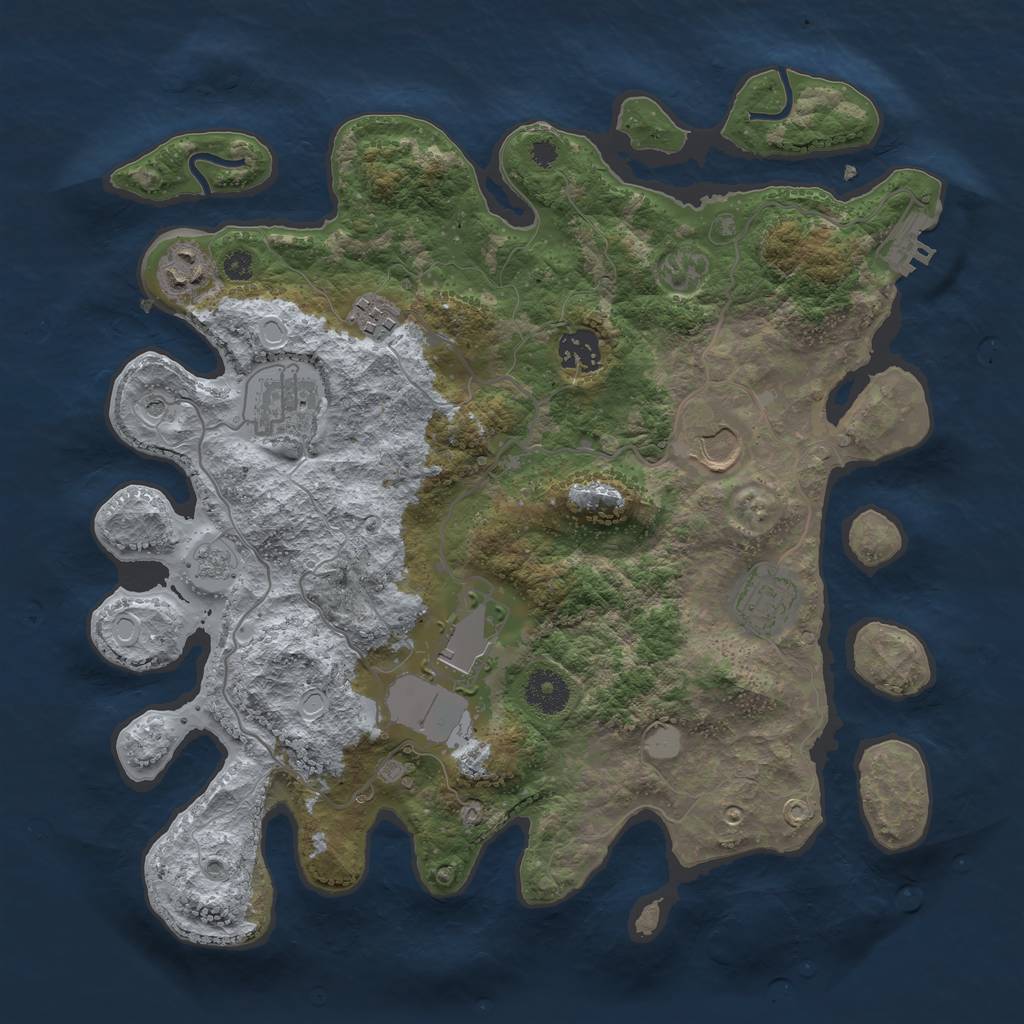 Rust Map: Procedural Map, Size: 3500, Seed: 1755982746, 15 Monuments