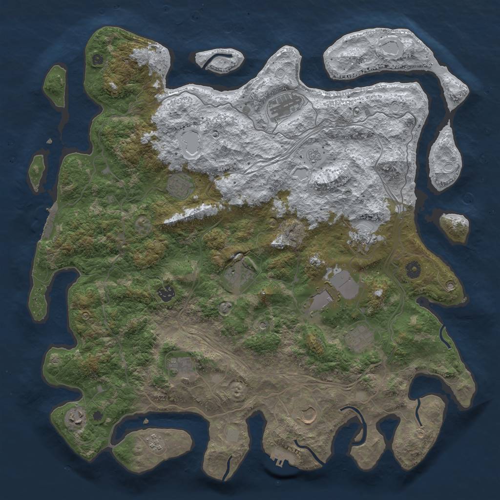 Rust Map: Procedural Map, Size: 4500, Seed: 926445125, 20 Monuments