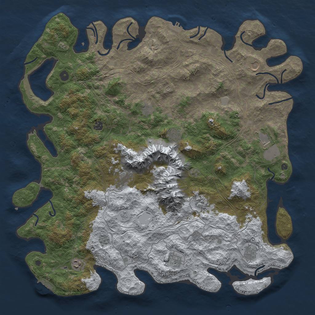 Rust Map: Procedural Map, Size: 5000, Seed: 12233, 20 Monuments