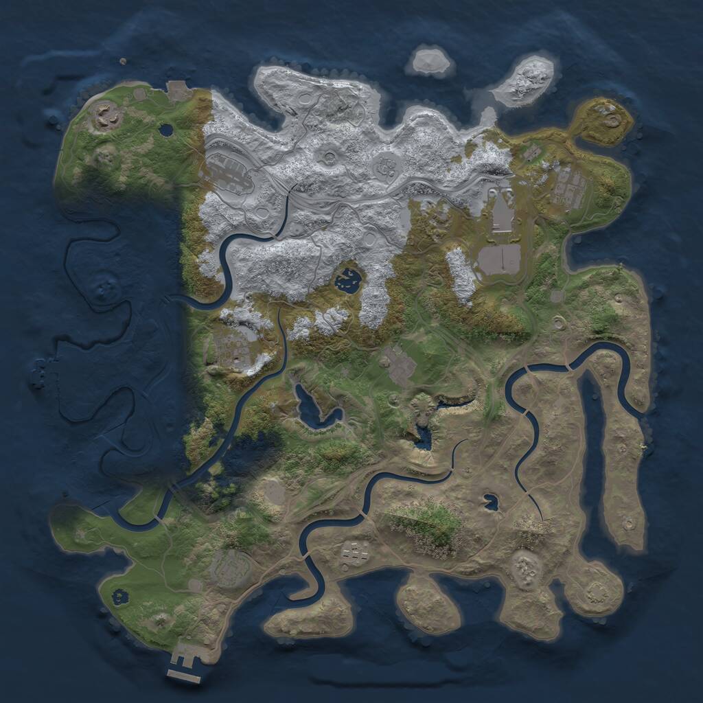 Rust Map: Procedural Map, Size: 4250, Seed: 1933522809, 16 Monuments