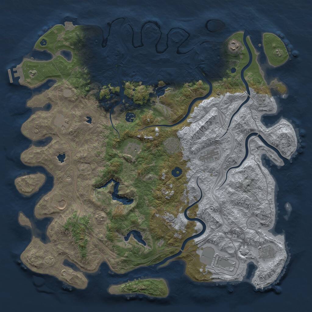 Rust Map: Procedural Map, Size: 4600, Seed: 130162115, 16 Monuments