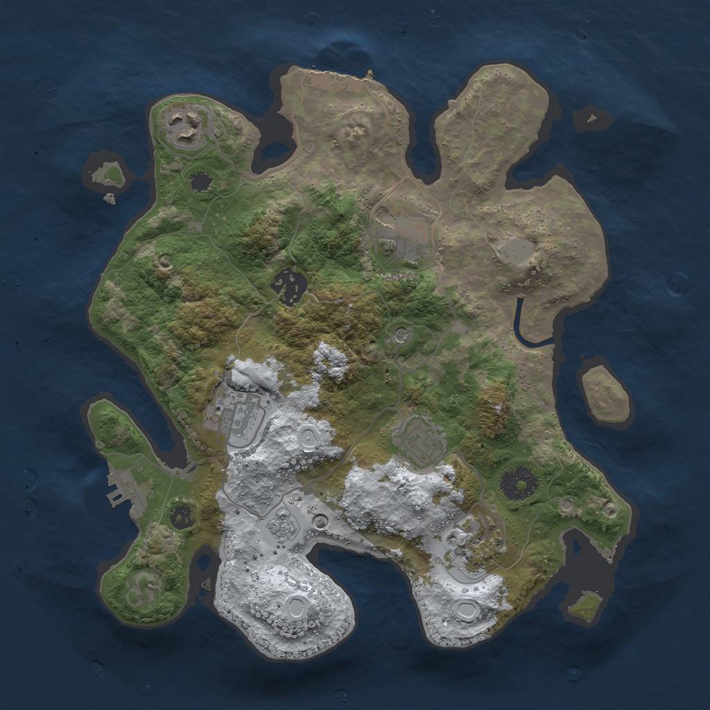 Rust Map: Procedural Map, Size: 3000, Seed: 355203852, 15 Monuments