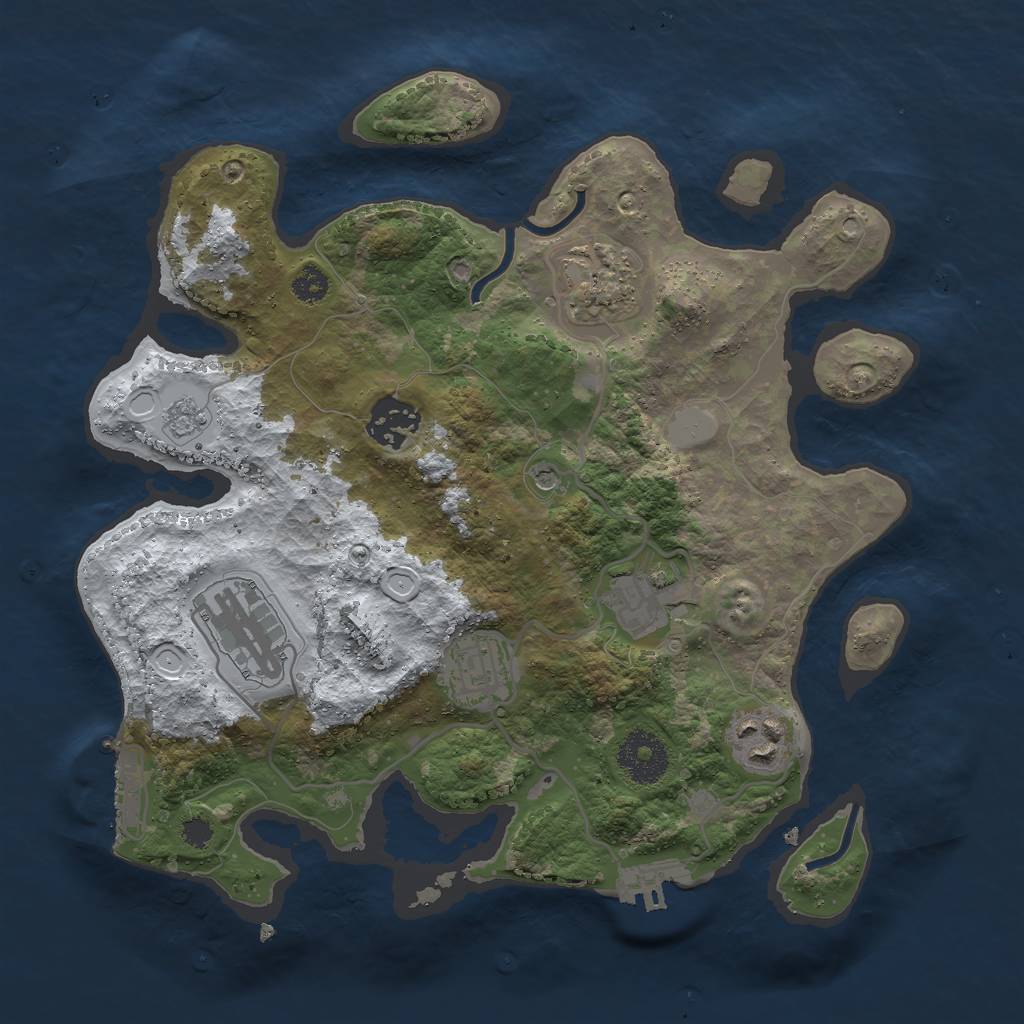 Rust Map: Procedural Map, Size: 3000, Seed: 1132290365, 15 Monuments