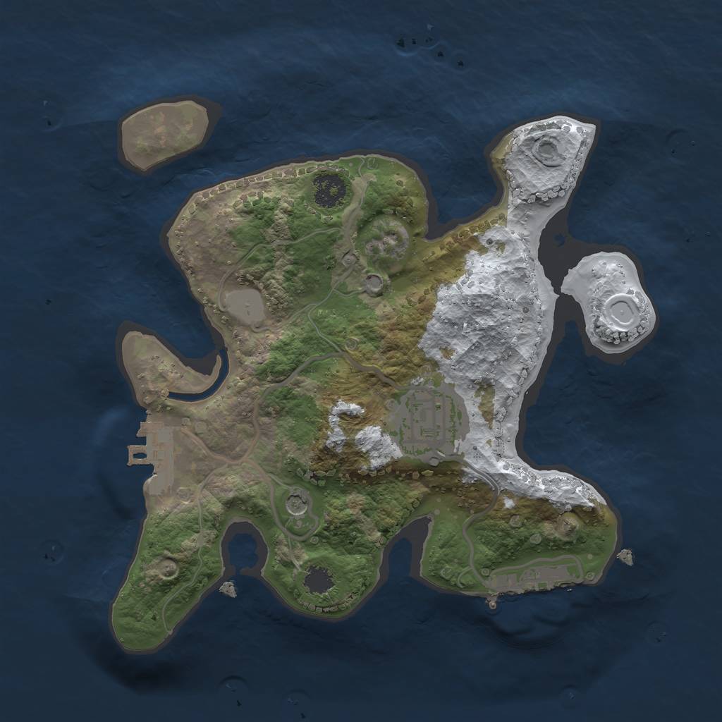 Rust Map: Procedural Map, Size: 2200, Seed: 1091927673, 9 Monuments