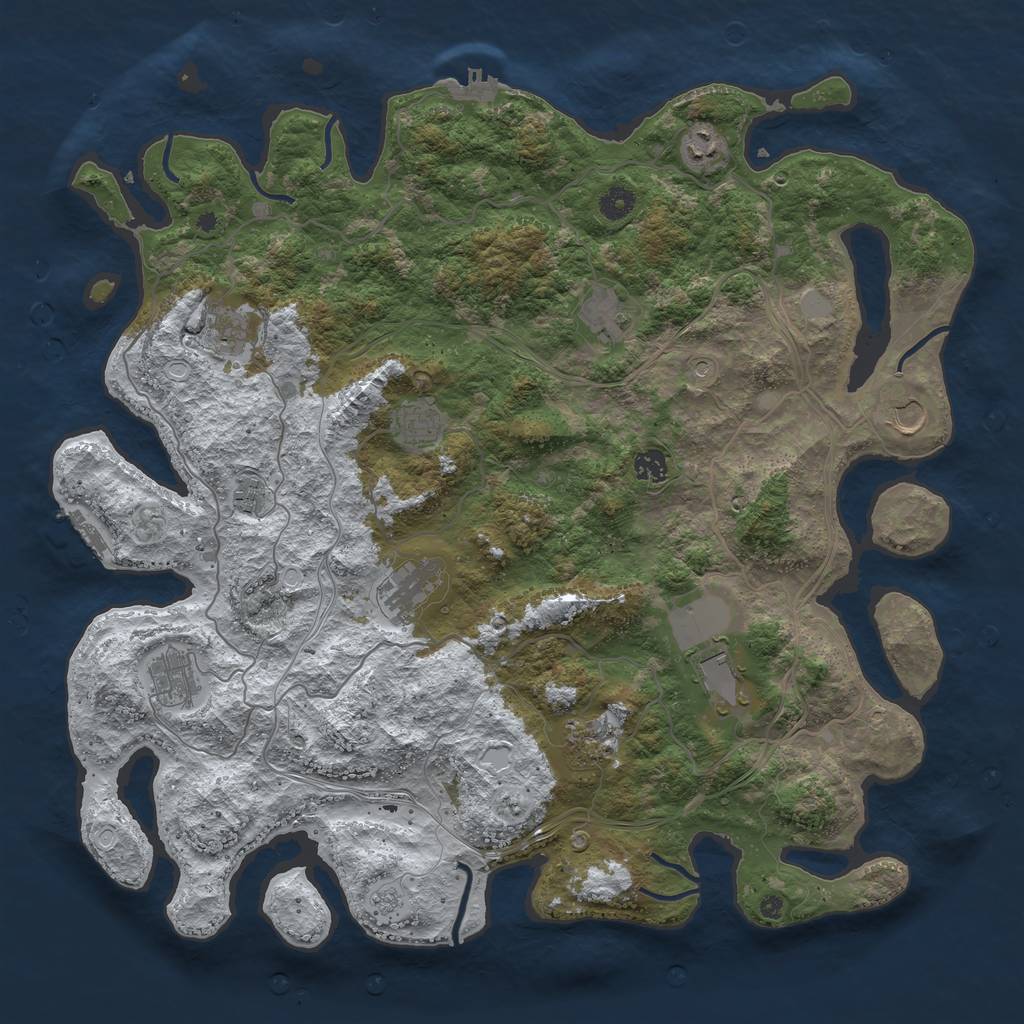 Rust Map: Procedural Map, Size: 4500, Seed: 11662022, 20 Monuments
