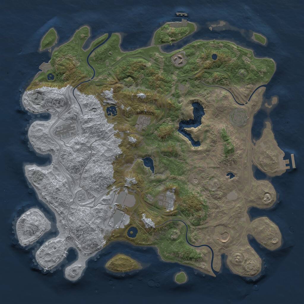 Rust Map: Procedural Map, Size: 4250, Seed: 144703793, 15 Monuments