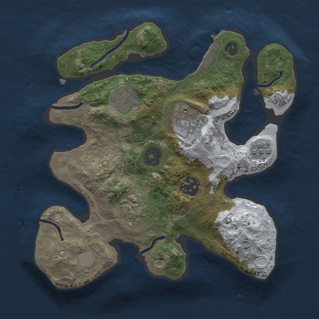 Rust Map: Procedural Map, Size: 2500, Seed: 11901, 11 Monuments