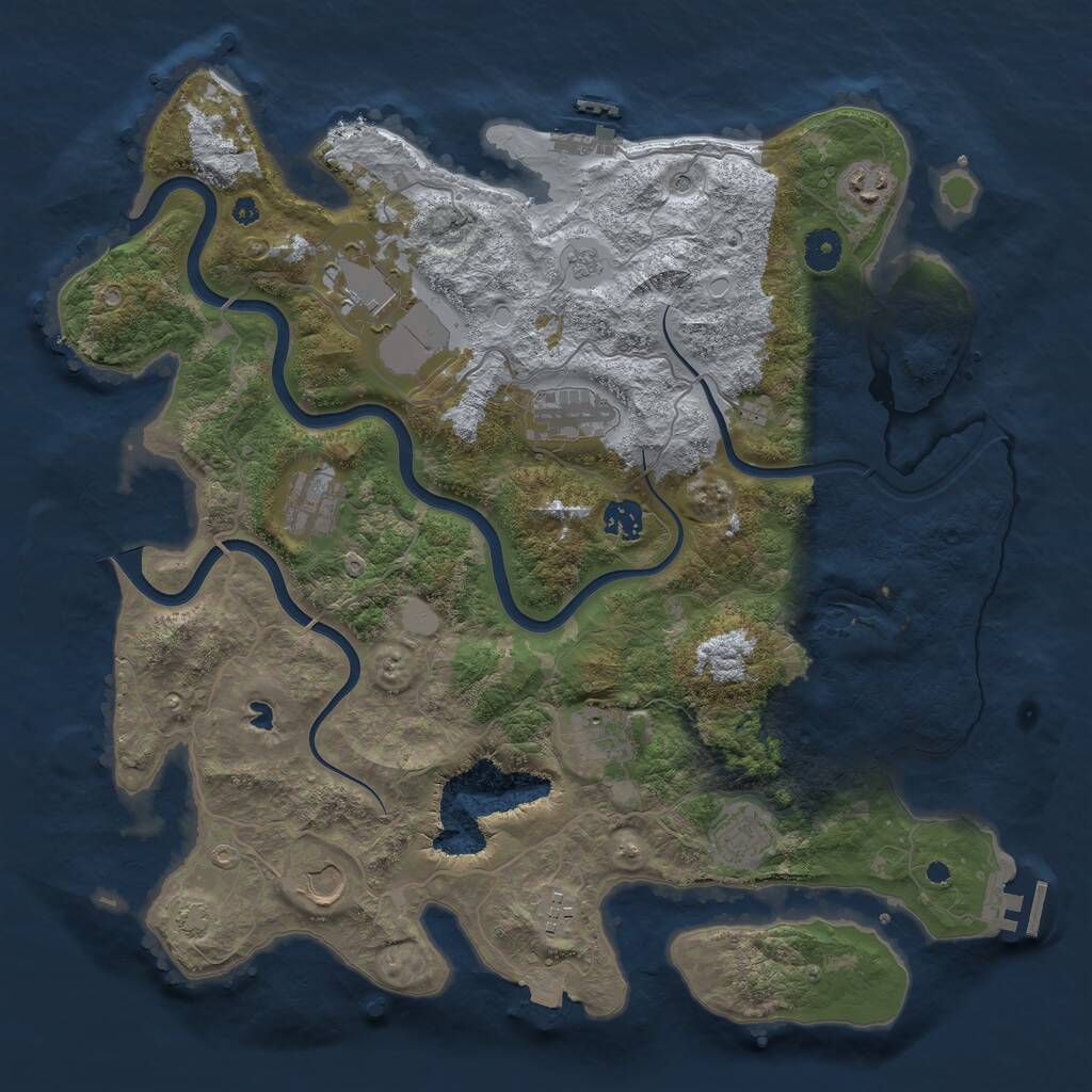 Rust Map: Procedural Map, Size: 4000, Seed: 1398049820, 15 Monuments