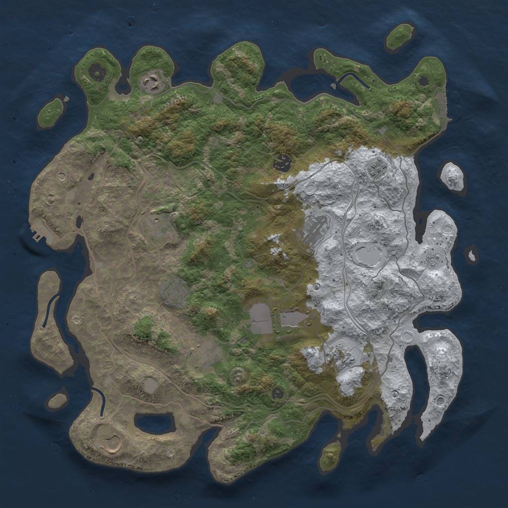 Rust Map: Procedural Map, Size: 4250, Seed: 1596769881, 19 Monuments