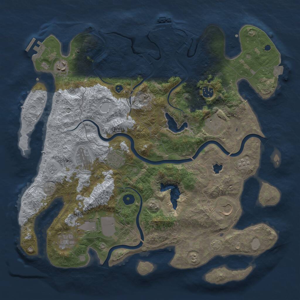 Rust Map: Procedural Map, Size: 4000, Seed: 425005661, 15 Monuments