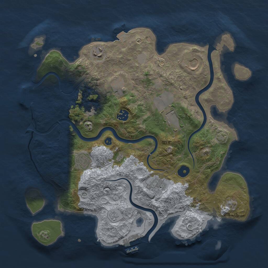 Rust Map: Procedural Map, Size: 3500, Seed: 1453679668, 14 Monuments