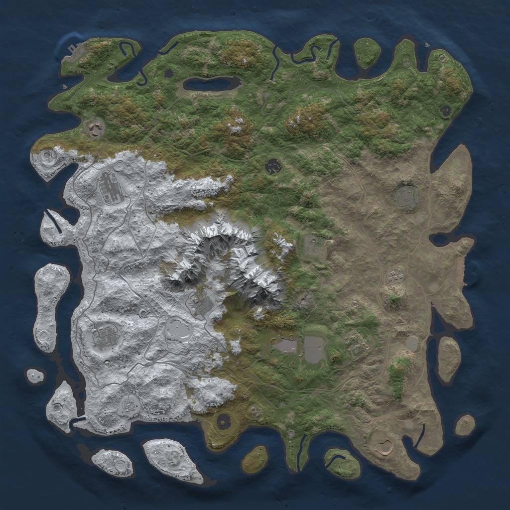 Rust Map: Procedural Map, Size: 5000, Seed: 27244, 20 Monuments