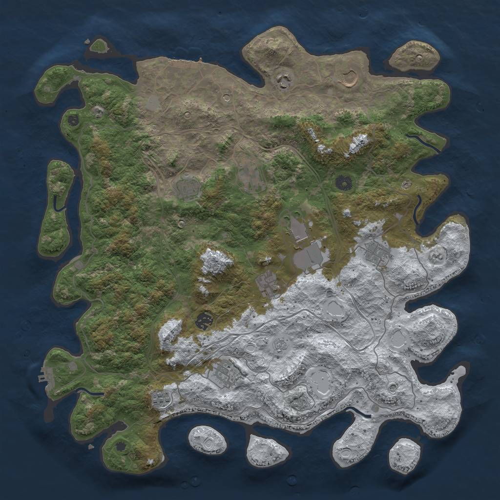 Rust Map: Procedural Map, Size: 4500, Seed: 7504, 19 Monuments
