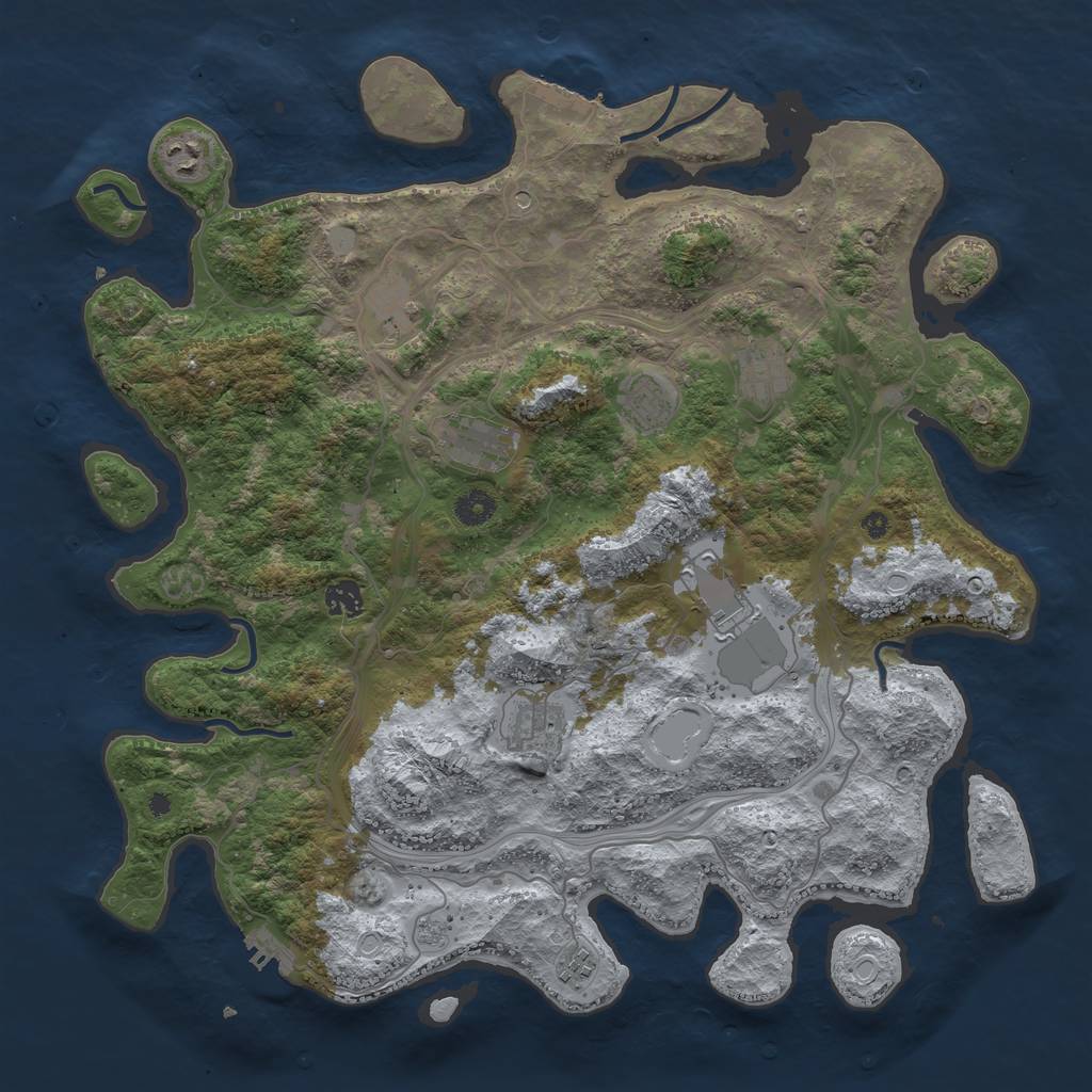 Rust Map: Procedural Map, Size: 4250, Seed: 804326352, 18 Monuments
