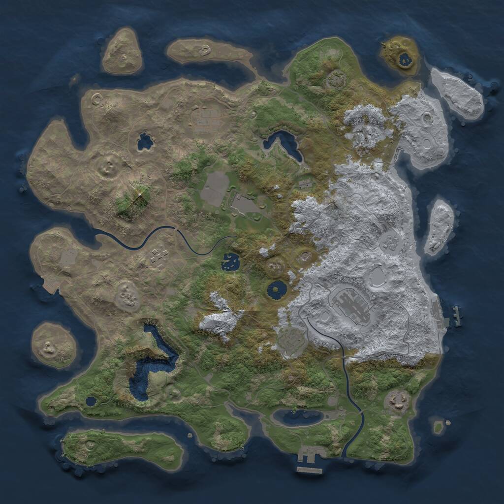 Rust Map: Procedural Map, Size: 4000, Seed: 1697485152, 14 Monuments
