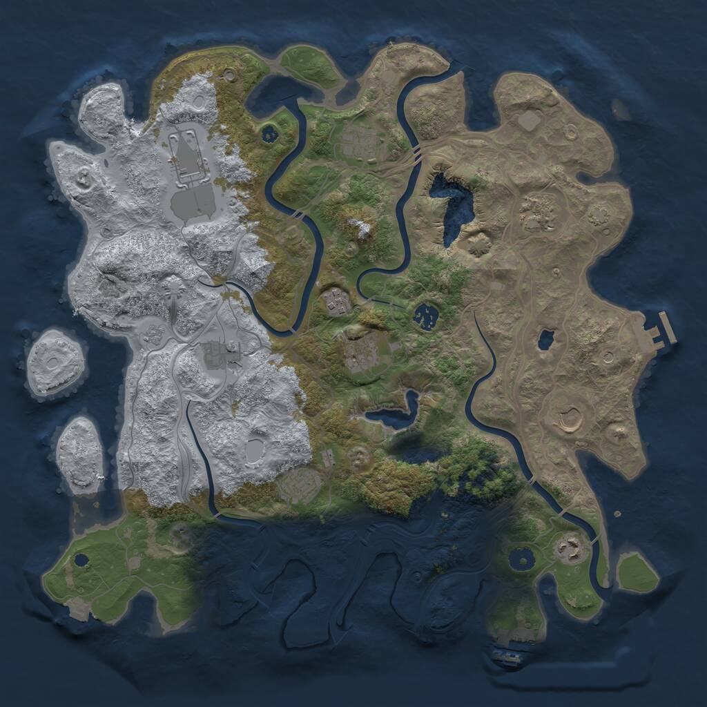 Rust Map: Procedural Map, Size: 4250, Seed: 1005252421, 16 Monuments