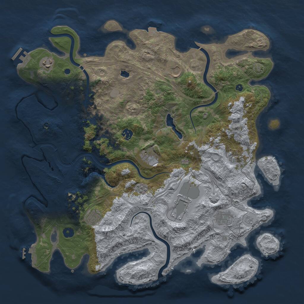 Rust Map: Procedural Map, Size: 4250, Seed: 763665558, 15 Monuments