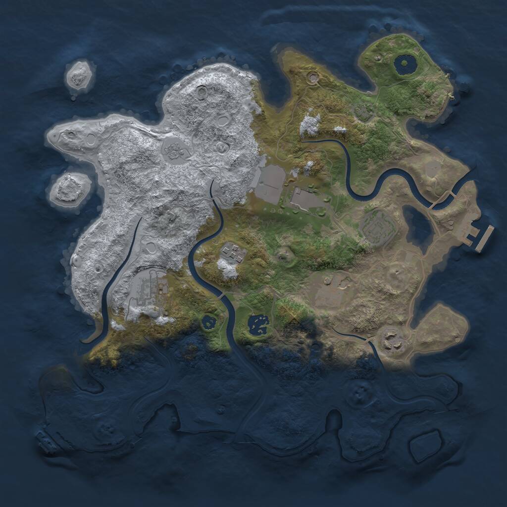 Rust Map: Procedural Map, Size: 3500, Seed: 75757520, 13 Monuments