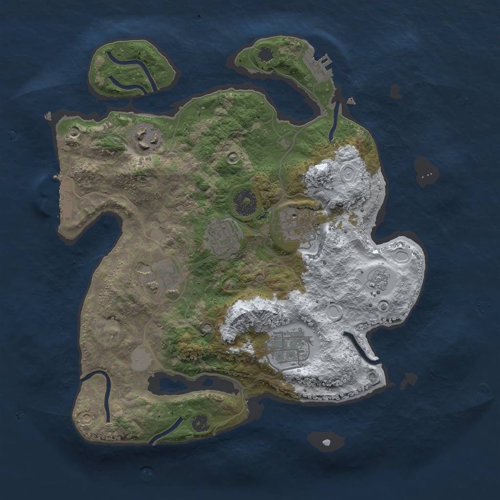 Rust Map: Procedural Map, Size: 3000, Seed: 2546189, 13 Monuments