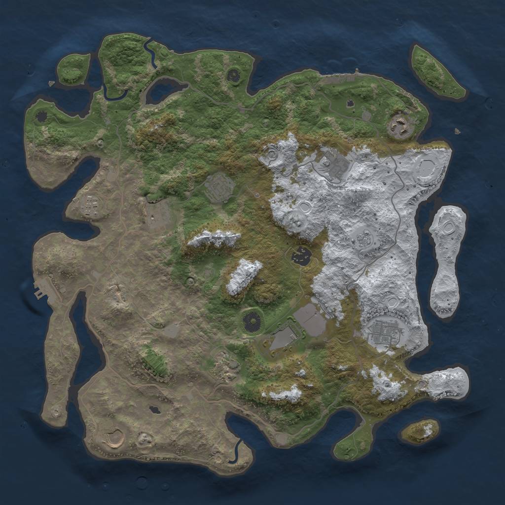 Rust Map: Procedural Map, Size: 4000, Seed: 552, 19 Monuments