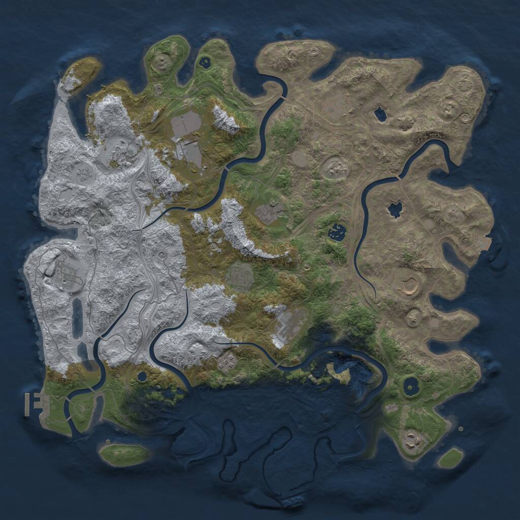 Rust Map: Procedural Map, Size: 4500, Seed: 57040293, 17 Monuments