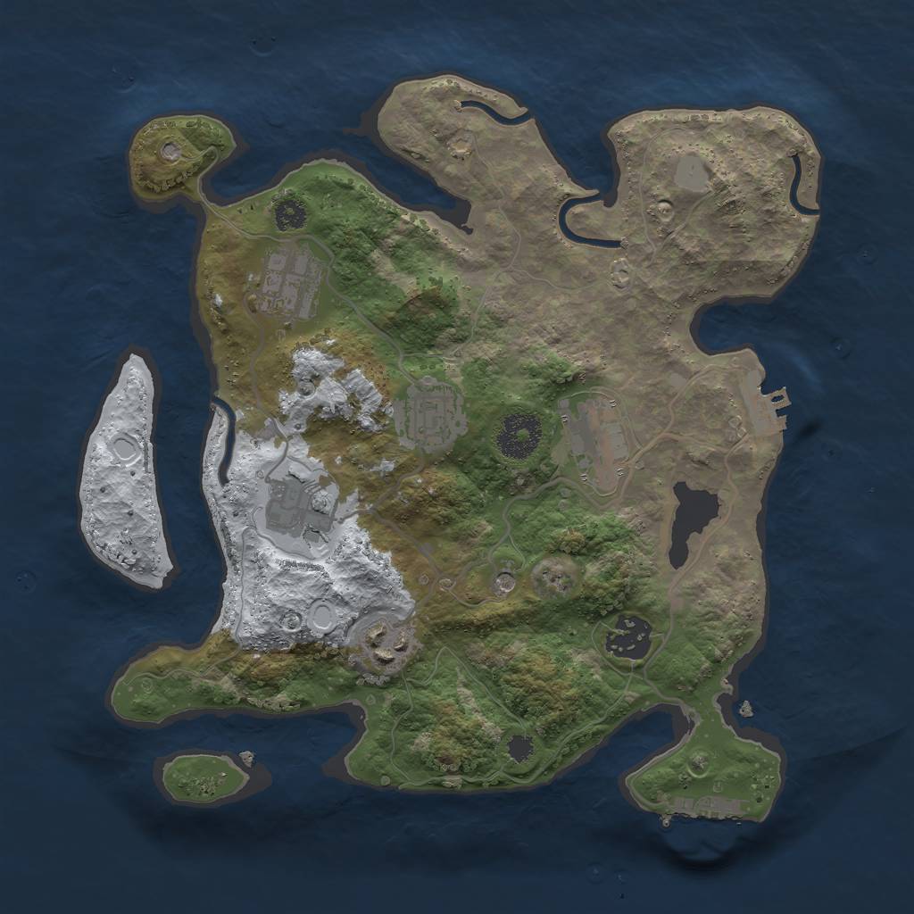 Rust Map: Procedural Map, Size: 3000, Seed: 115177248, 14 Monuments