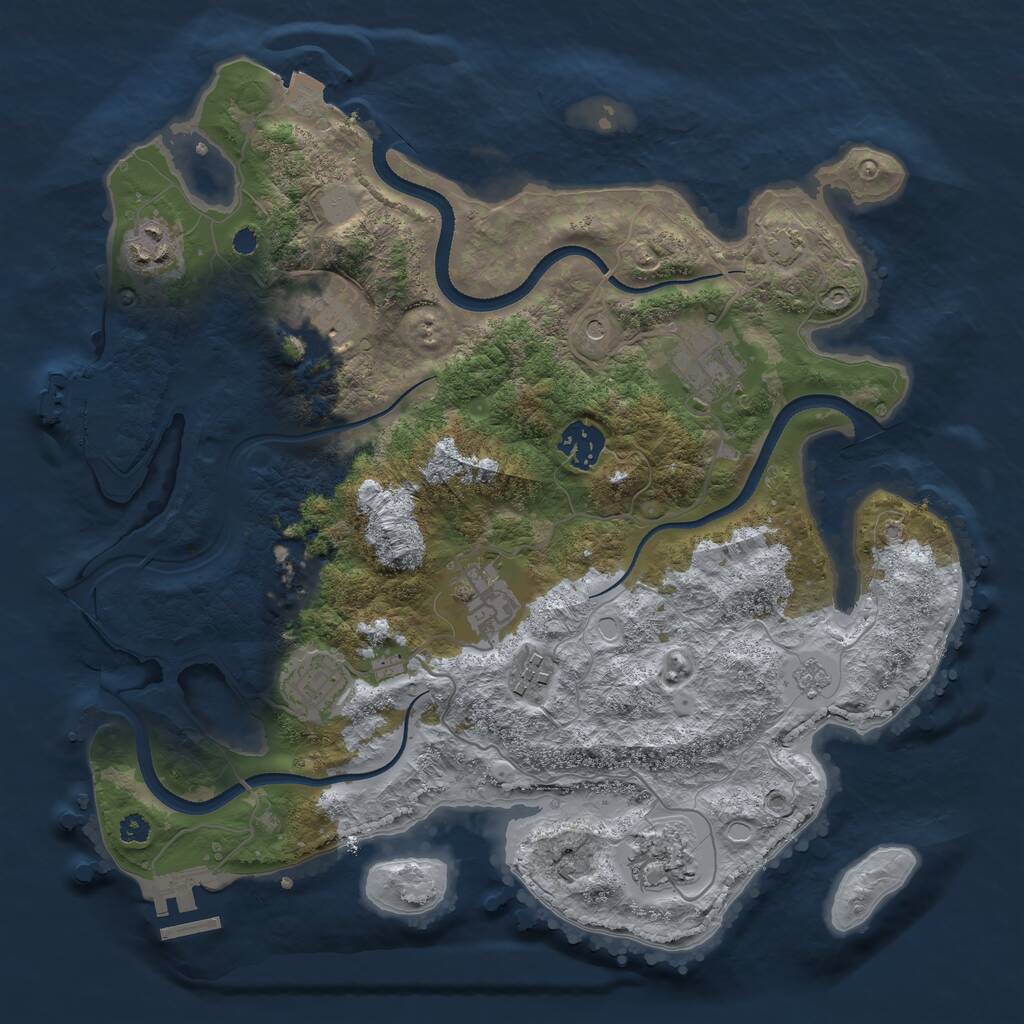 Rust Map: Procedural Map, Size: 3400, Seed: 782285577, 14 Monuments