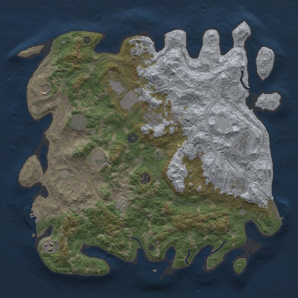Rust Map: Procedural Map, Size: 4250, Seed: 749370, 19 Monuments