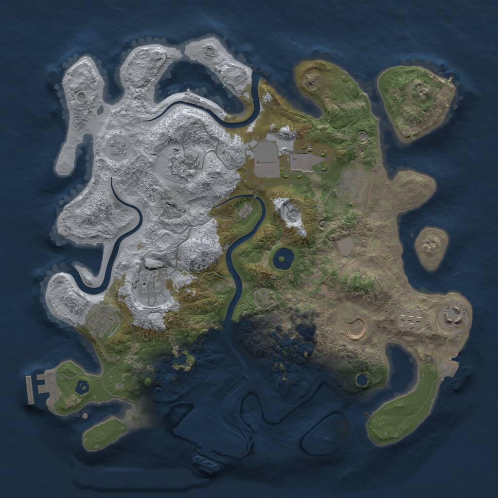 Rust Map: Procedural Map, Size: 3500, Seed: 895138991, 14 Monuments