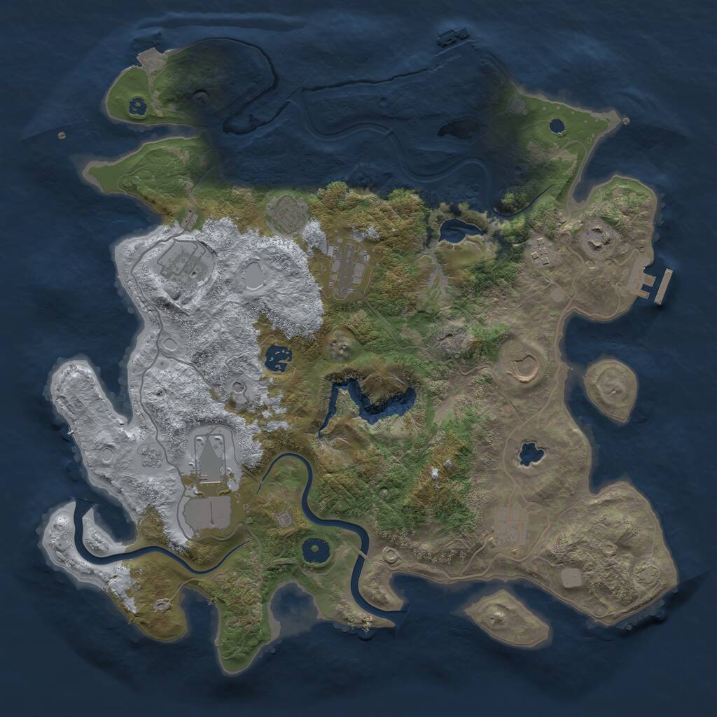 Rust Map: Procedural Map, Size: 4000, Seed: 701039264, 15 Monuments