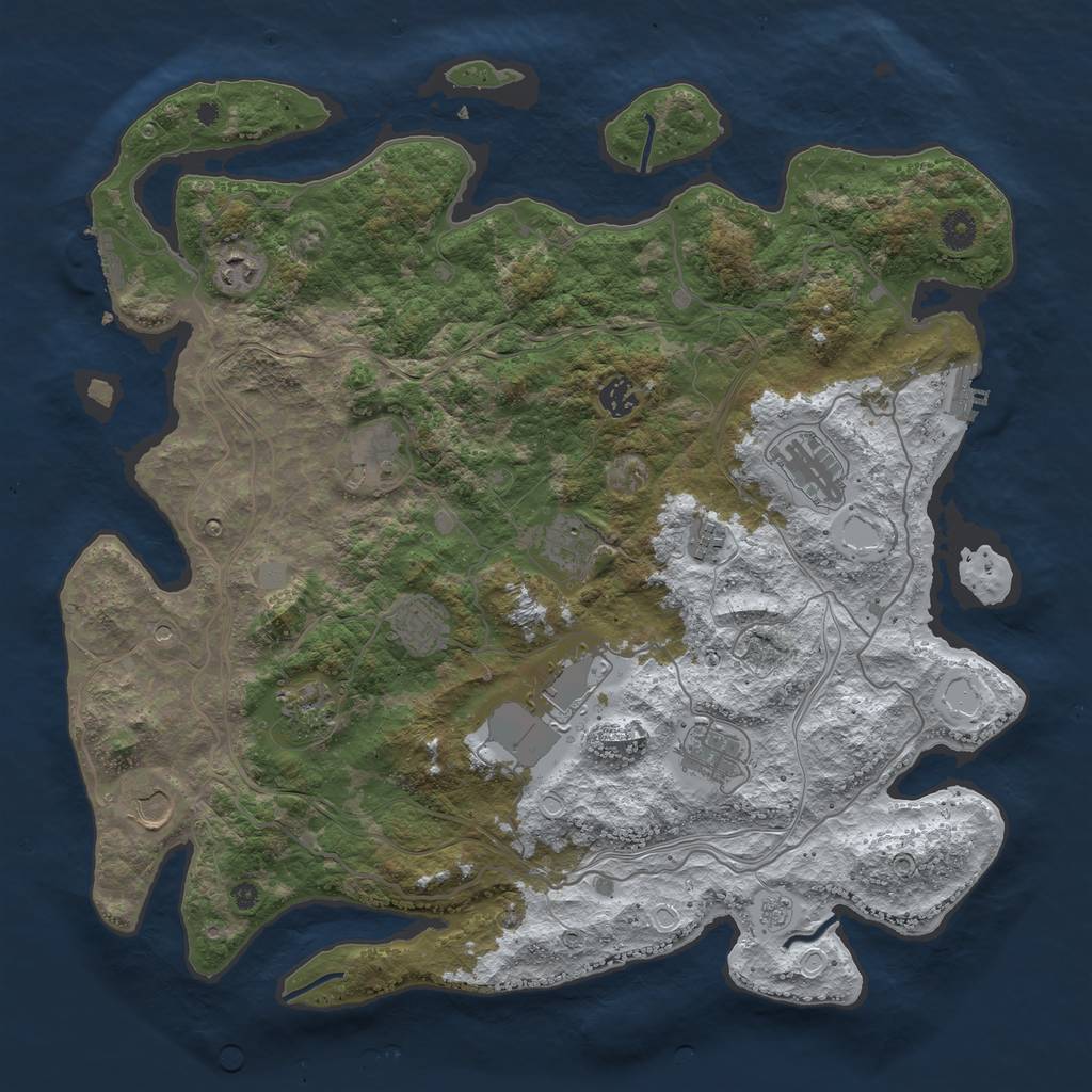 Rust Map: Procedural Map, Size: 4250, Seed: 1014971096, 20 Monuments