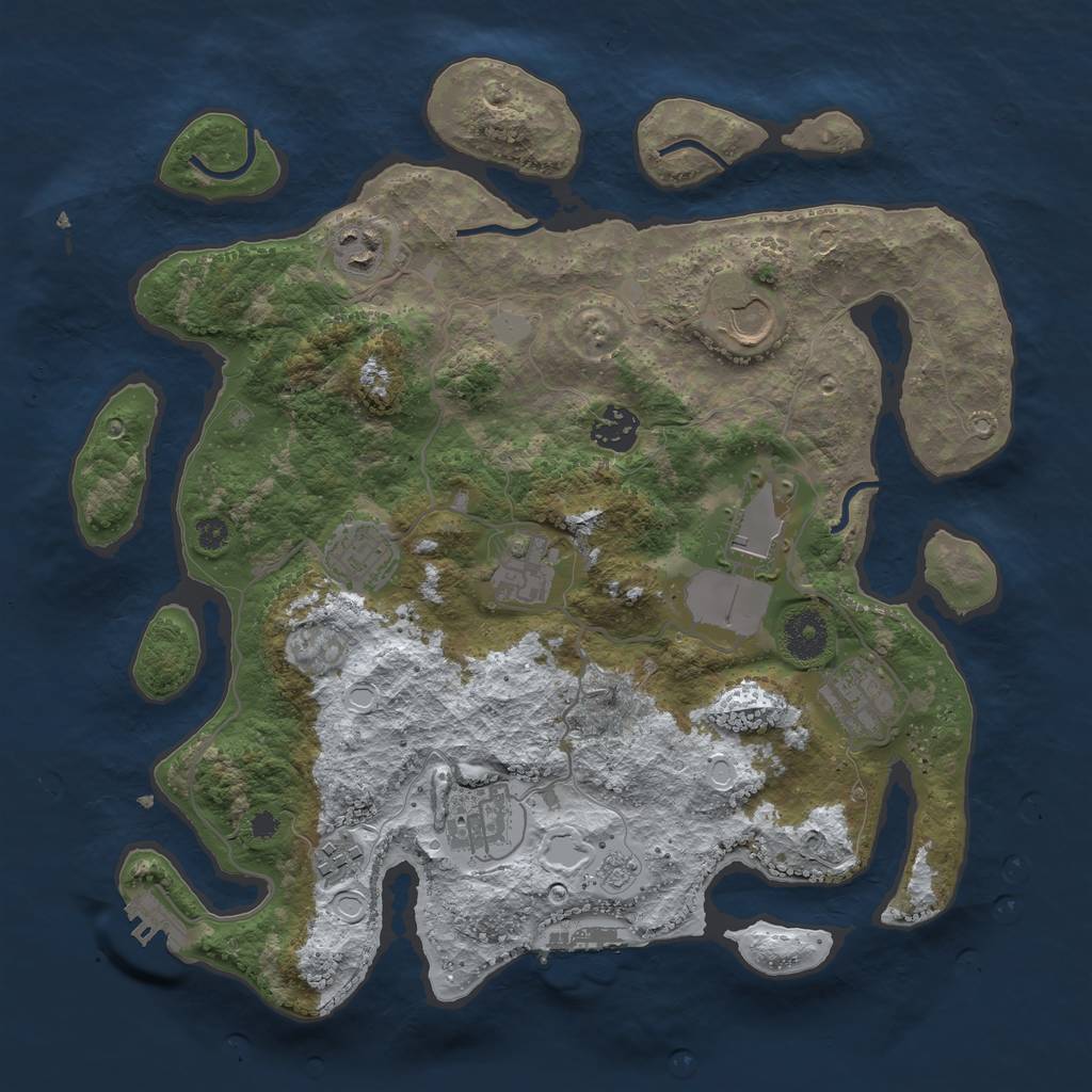 Rust Map: Procedural Map, Size: 3500, Seed: 22081921, 17 Monuments